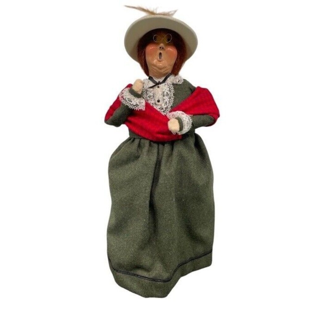 Byers’ Choice Ltd. The Carolers 1993 Christmas Lady Hat Shawl Signed Granny EUC